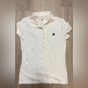 Aeropostale White Short-Sleeve Polo with A87 Embroidery
